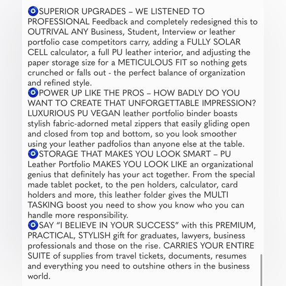 Premium Business Portfolio with Zipper –Padfolio - Superior Business Impressions - Picture 7 of 7